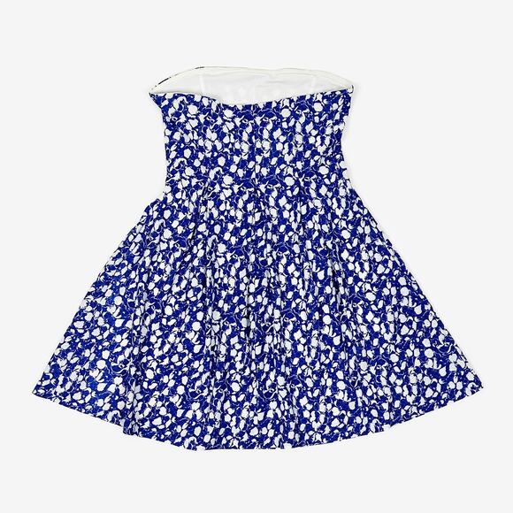 Urban Outfitters Cooperative Strapless Mini Dress Size S Blue Abstract Floral - Picture 2 of 2